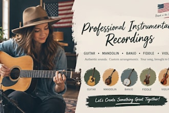 record guitar, mandolin, banjo, fiddle and violin for your track