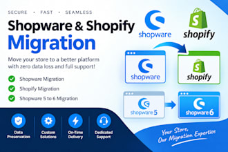 shopware migration, shopify migration, shopware 5 to 6 migration, migrate seo