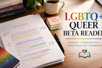 beta read your lgbtq queer book, story, or script