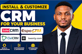 install suitecrm espocrm customization civicrm twentycrm for your business