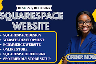 design squarespace website, redesign or build online store
