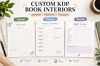 design and format a low content book interior for amazon KDP