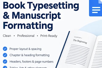 format manuscript ebook typeset for amazon kdp