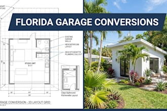 create florida architectural floor plans site layout  garage conversion permit