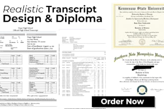 design home and high school transcript, college, university, diploma certificate