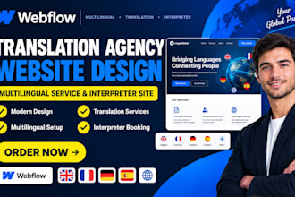 design webflow translation agency site multilingual service site interpreter sit