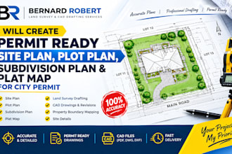draft permit ready site plan plot plan subdivision plan plat map for city permit