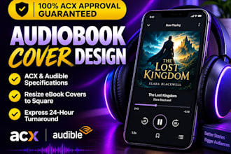 design a professional audiobook cover for acx and audible
