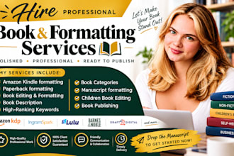 book editing and formatting, children book, ebook editing, book proofreading
