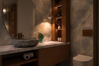 design modern minimalist kitchen and bathroom layout