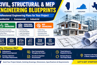 civil and structural engineering mep engineer blueprint in illinois virginia tx