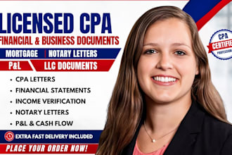provide notary letter write US CPA letter income verification llc registration