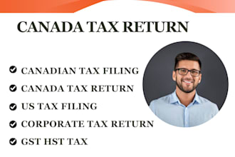 prepare and file usa and canada tax returns t1 t2 1040 1120 gst hst