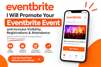 setup and manage eventbrite event, event ticket sales boost, event marketing