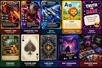 custom card game design adult card game party card game board game design