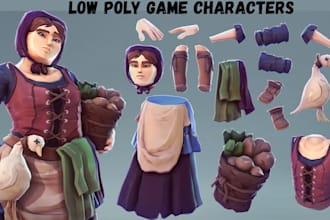 create custom retro ps1 psx n64 low poly 3d model low poly style game characters