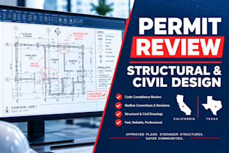california and texas permit, civil, and structural design review