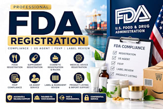 handle fda registration, US agent, fda compliance, fsvp and label review