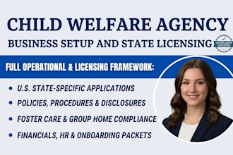 setup child welfare agency business and state licensing applications