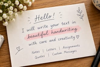write anything with beautiful handwriting