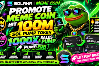 promote meme coin hit 100m sol pump token 1000x sales pumpfun solana promotion