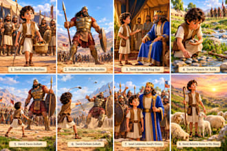create christain bible illustration, bible comic storybook and children book kdp