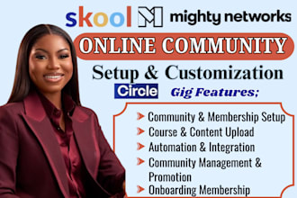 setup mighty network membership website and online course