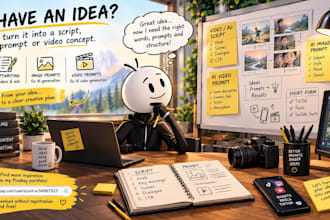 turn your idea into a videoscript, ad concept and ai prompts