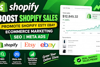 boost shopify sales promote shopify esty ebay ecommerce marketing SEO meta ads