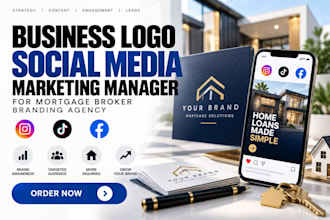 social media marketing manager business logo for mortgage broker branding agency