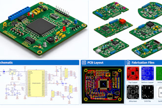 design pcb layout, schematic and fabrication files for your electronic project