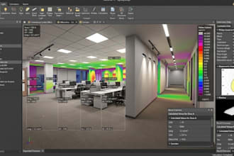design interior and exterior lighting using dialux calculation with photometric