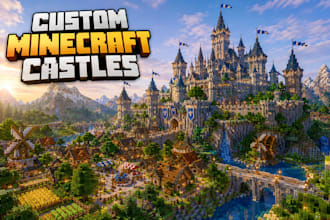 build a custom minecraft castle, house, village, or medieval