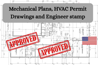 provide pennsylvania mechanical plans, hvac permit drawings and engineer stamp