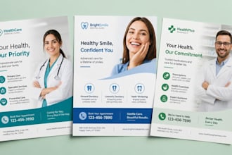 design professional medical leaflets, healthcare, dental and pharmacy flyers