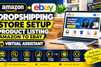 ebay dropshipping store setup product listing amazon to ebay virtual assistant