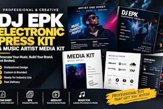 design, one sheet, dj epk, electronic press kit and music artist media kit