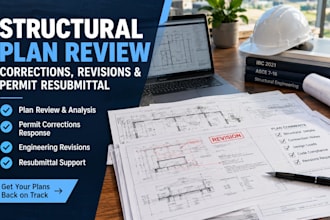 structural plan review, permit corrections and engineering revisions