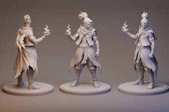 create 3d action figure articulated character figure model stl, obj, cut figure