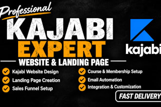 do kajabi webiste design, kajabi landing page  and kajabi online course