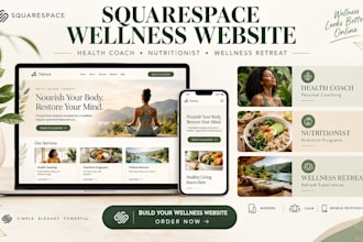 design squarespace health coach nutritionist or wellness retreat website