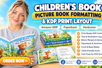 do children book formatting and picture book layout for KDP