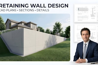 design retaining wall plans, cad drawings and construction details