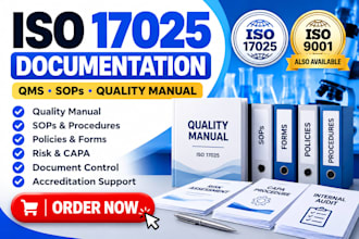 create iso 17025 qms, sops, quality manual and accreditation documents
