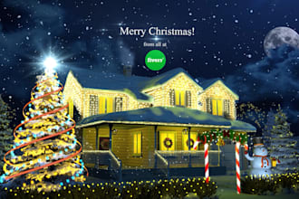put your logo text in christmas greeting video