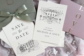 illustrate a hand drawn venue sketch from your photo