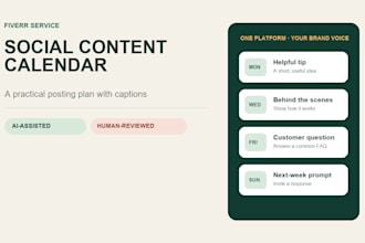create a social media content calendar with captions