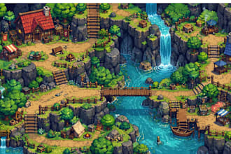 pixel art tileset sprite sheet game art rpg maker game assets pixel background
