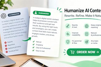 humanize ai content, rewrite ai text and make it sound natural