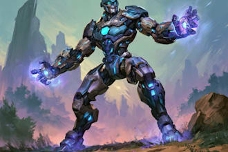 design sci fi mecha and robot concept art